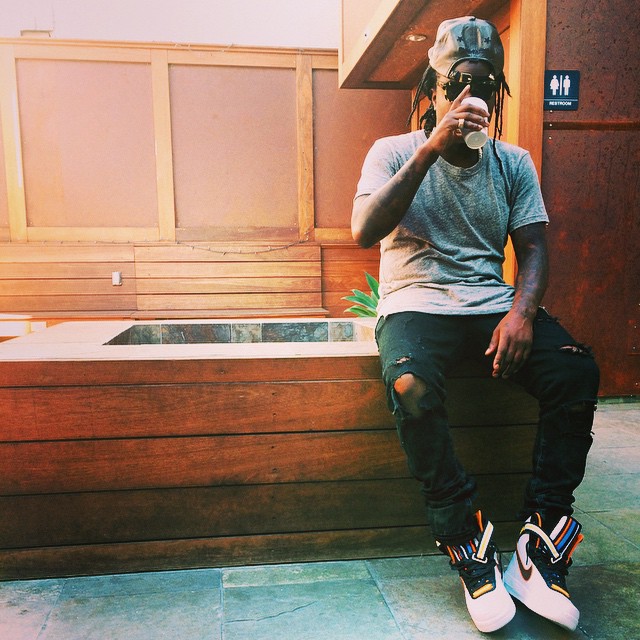 Wale wearing Nike Air Force 1 High RT