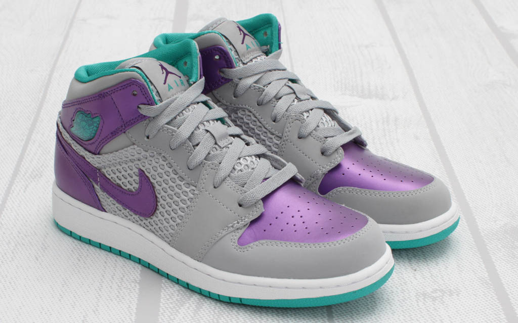 Air Jordan 1 Phat GS Wolf Grey Ultraviolet Green 364781-016 (1)