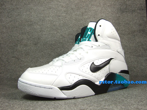 Nike Air Force 180 High White Blue Emerald Wolf Grey Black 537330-100 (5)