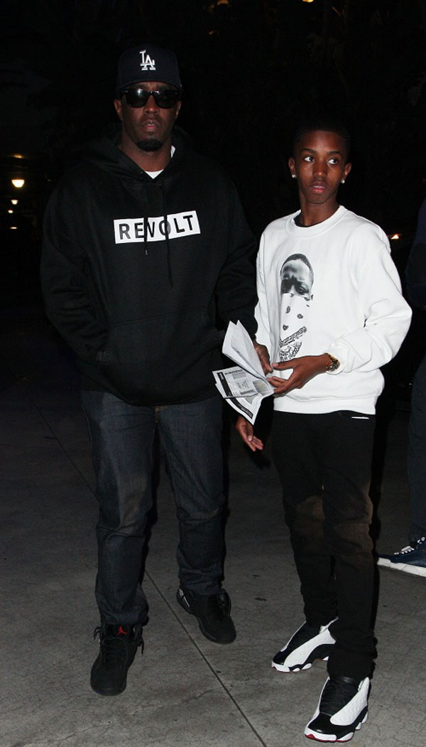 Diddy wearing Air Jordan 8 VIII Retro Playoffs