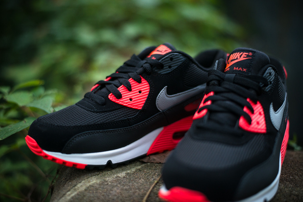 Air max 90 essential shop - wolf grey/black/university red