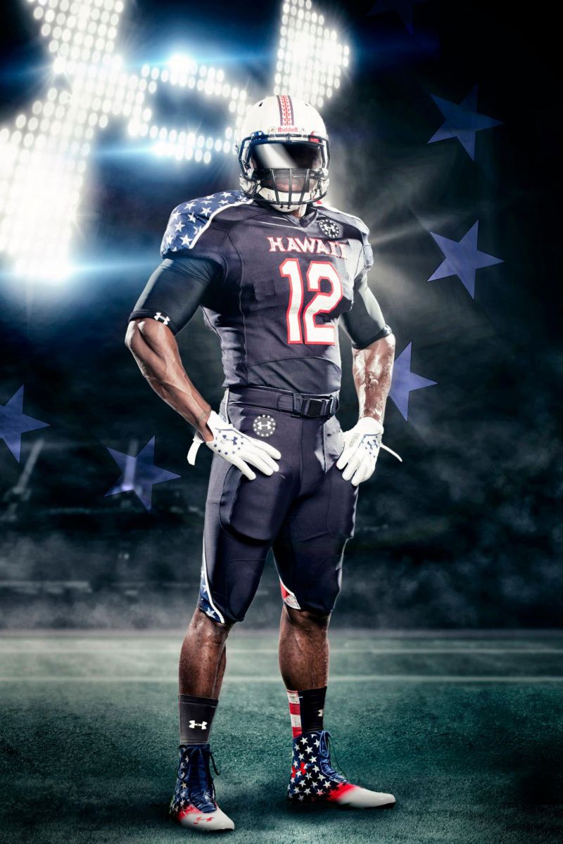 Hawaii's Under Armour Wounded Warrior Project Football Uniforms Sole