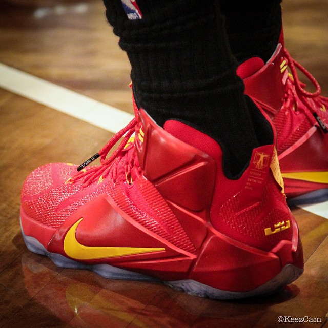 SoleWatch: Up Close With LeBron James' Red/Yellow Nike LeBron 12 PE