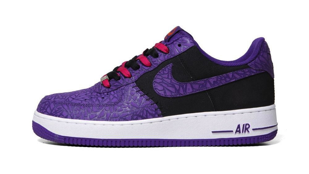 black and purple air force ones