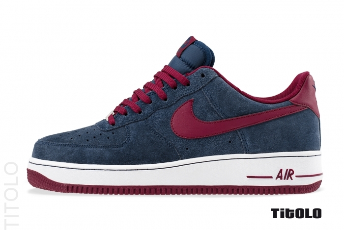 nike air force 1 navy blue and red