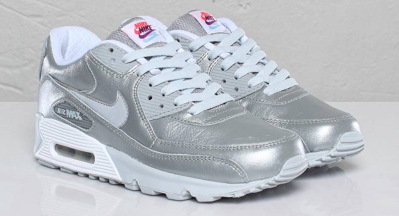 nike air max 90 silver metallic