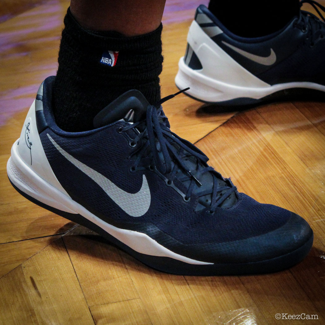 Sole Watch // Up Close At MSG for Nets vs Wizards - Kevin Seraphin wearing Nike Kobe 8