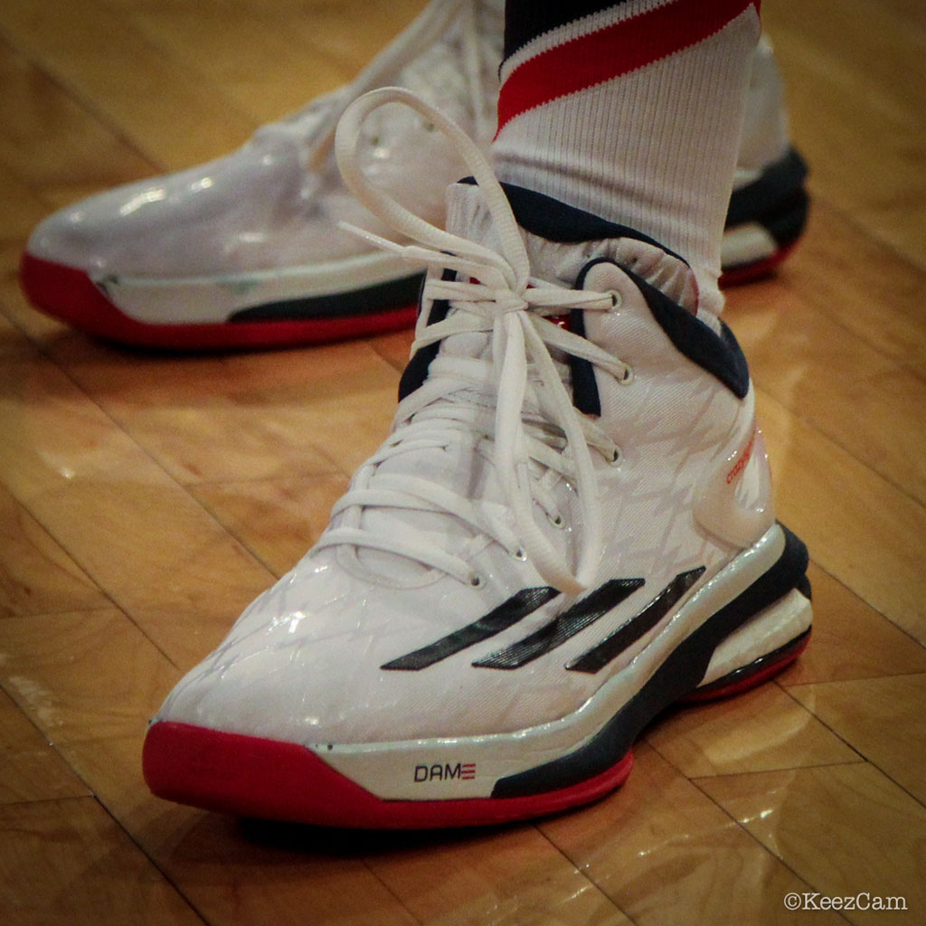 Dame Lillard wearing adidas Crazylight Boost USA Home