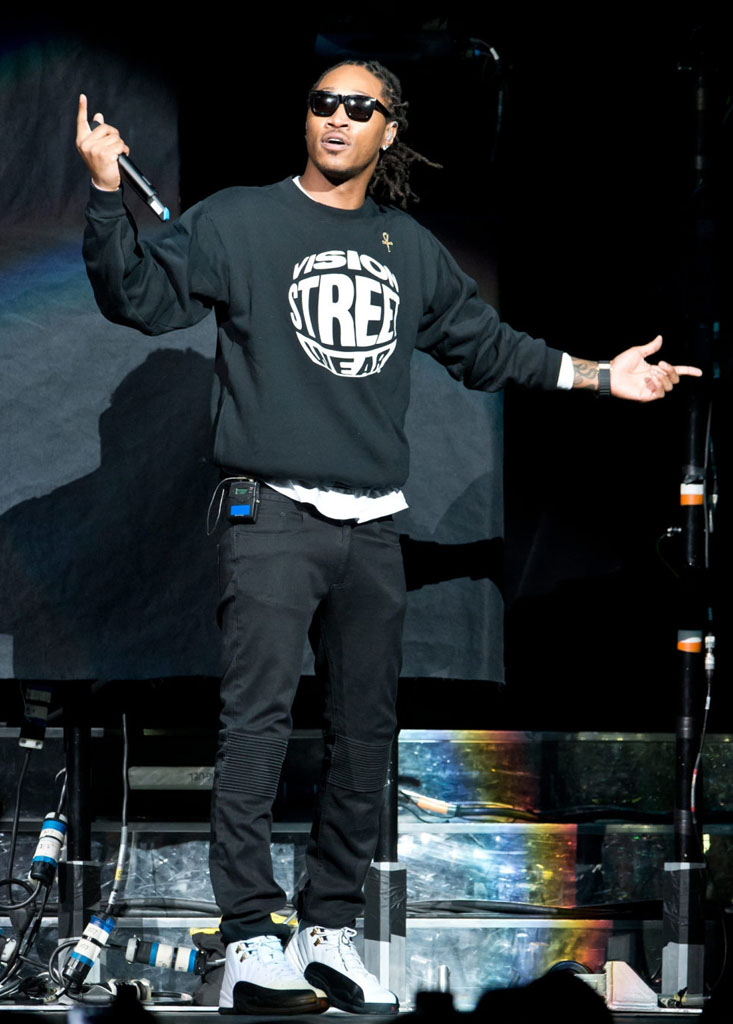 Future wearing Air Jordan 12 Taxi