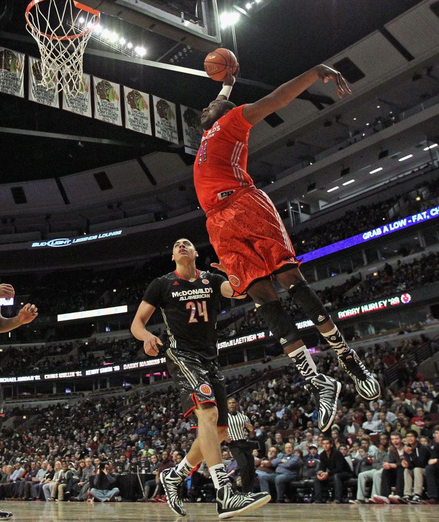 Cliff Alexander wearing adidas D Rose 4.5