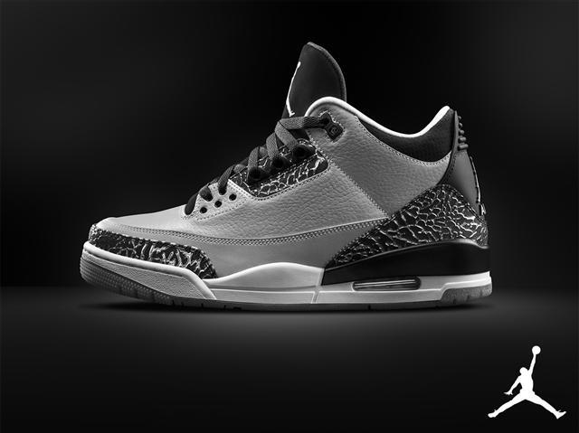 jordan 3 grey and black