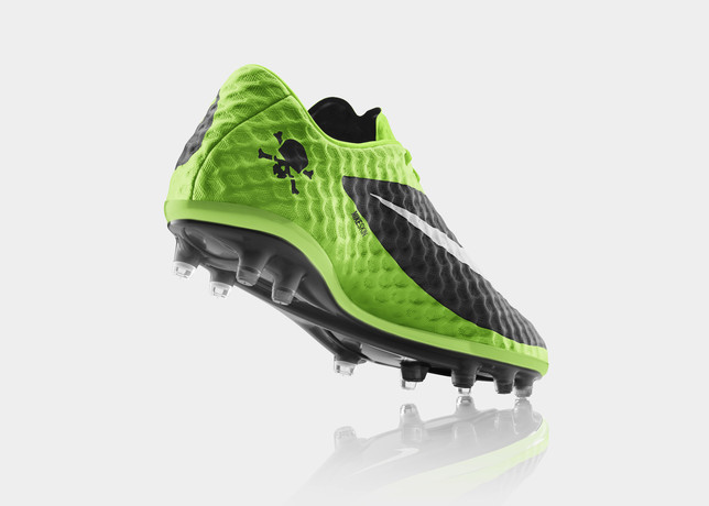 nike hypervenom flash lime colorway heel skull