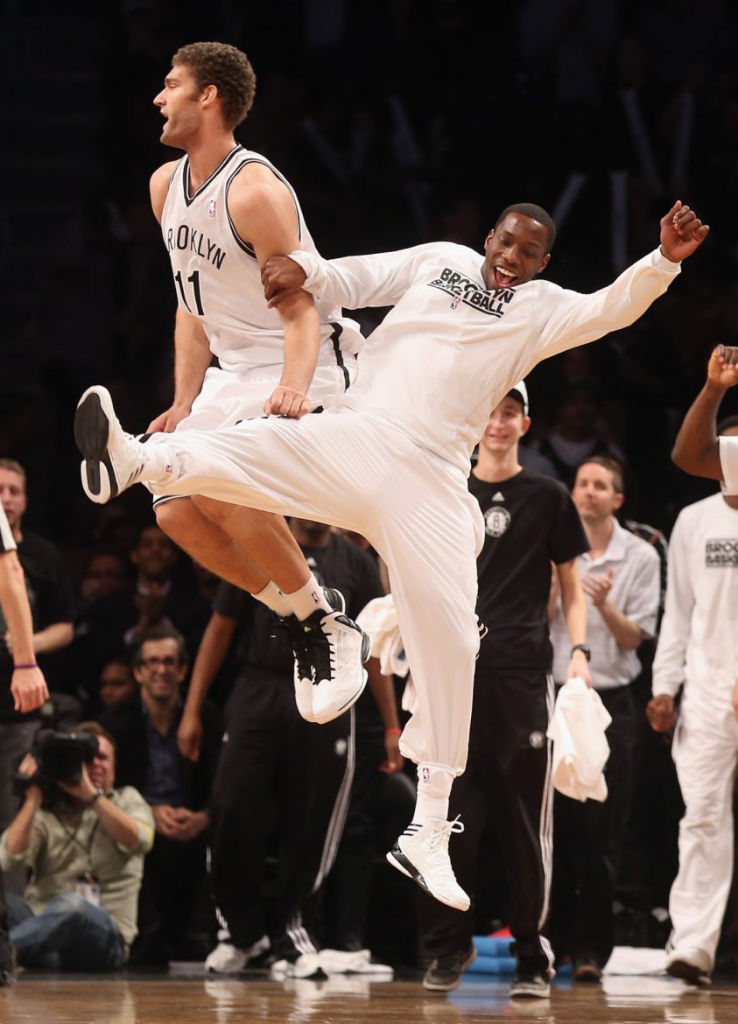 Brook Lopez wearing adidas adizero Ghost 2; Tyshawn Taylor wearing adidas adizero Crazy Light 2