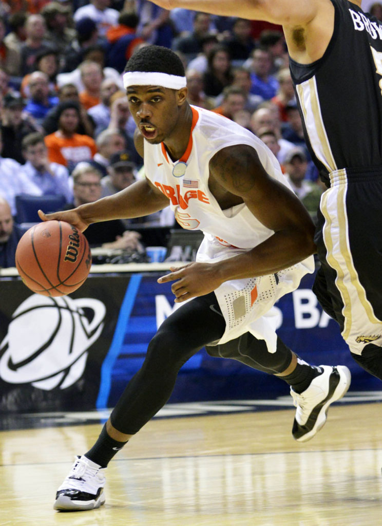 CJ Fair wearing Air Jordan XI 11 Retro Concord