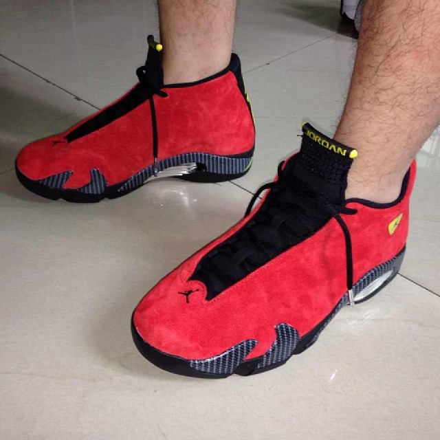 air jordan 14 red suede