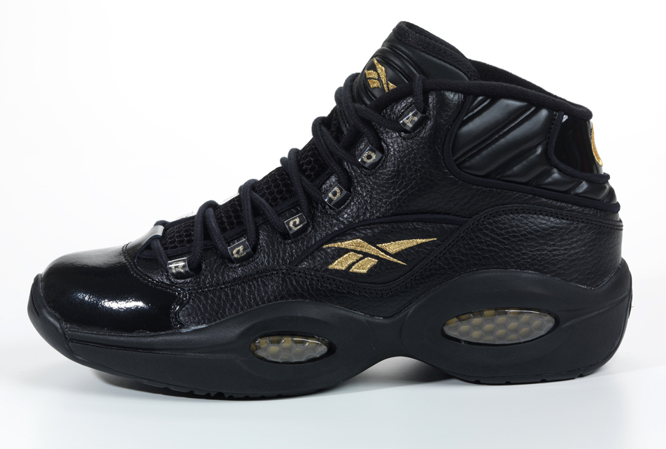 reebok question low black and gold