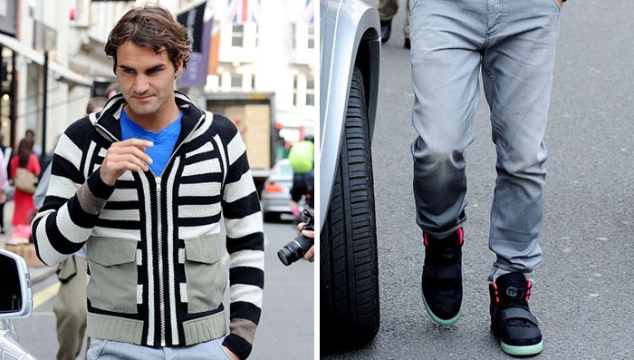 Roger Federer Wears the Nike Air Yeezy 