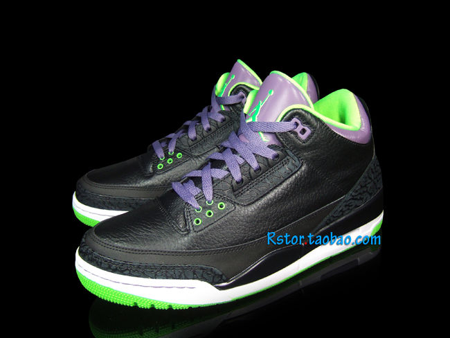 Air Jordan III 3 Black Purple Volt Joker 136064-018 (5)