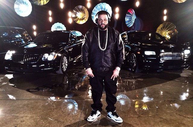DJ Khaled wearing Air Jordan III 3 Wolf Grey