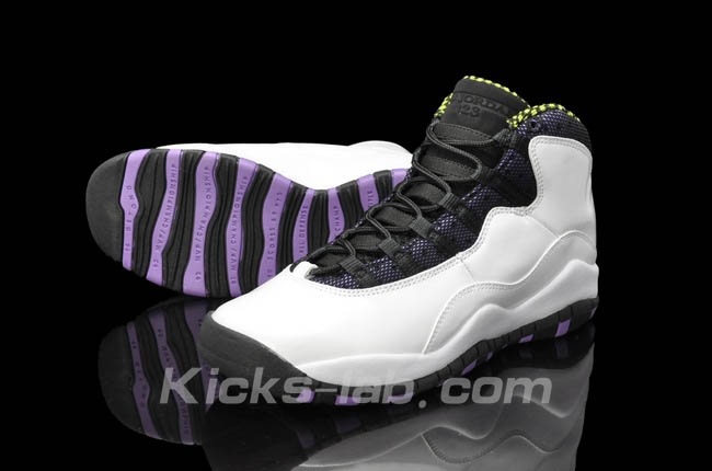 Air Jordan 10 X Girls White Ultraviolet Cyber Black 487211-120 D