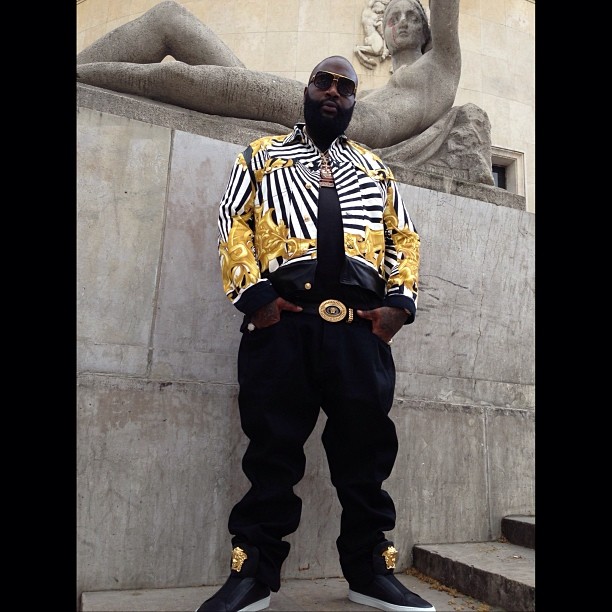 Rick Ross wearing Versace High-Top Sneakers