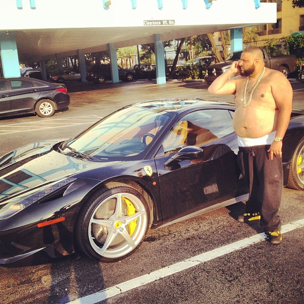 DJ Khaled wearing Air Jordan IV 4 Thunder