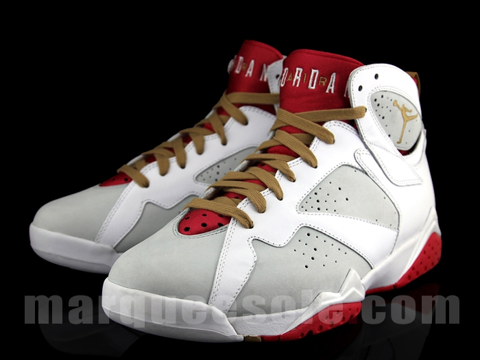 Air Jordan Retro 7 Light Silver Metallic Gold White True Red Year of the Rabbit 459873-005