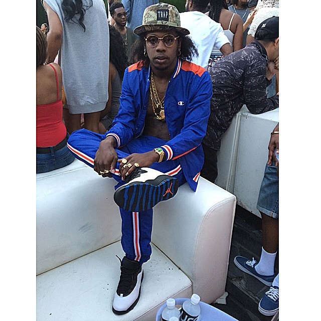 Trinidad James wearing Air Jordan X 10 Knicks