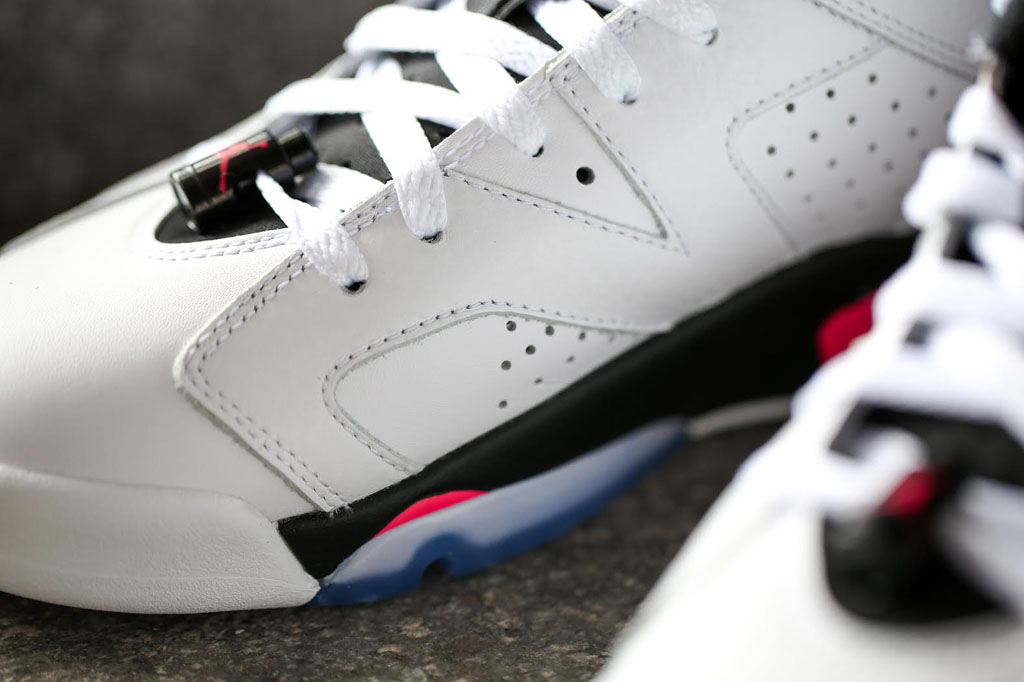 white infrared 6s on feet