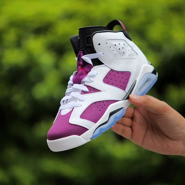 white purple jordan 6