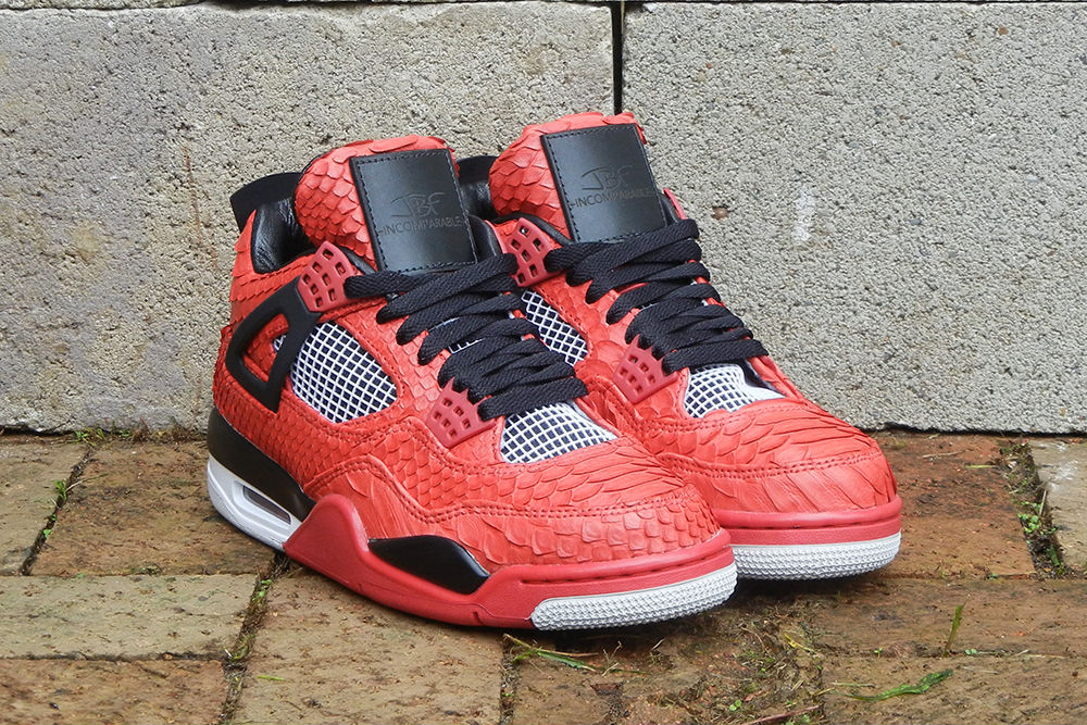 Air Jordan 4 Black/Red ?Python Custom