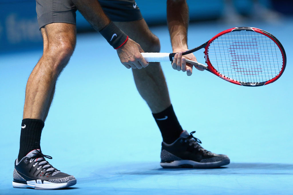 SoleWatch Roger Federer Wears Black Cement Nike Zoom Vapor Air