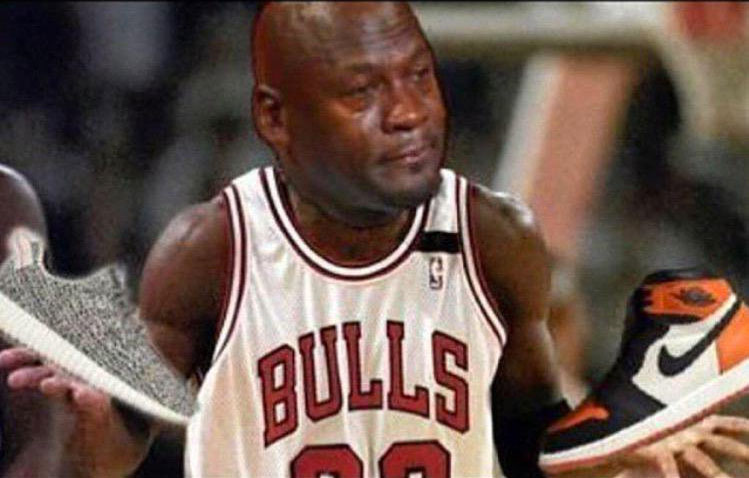 Best Michael Jordan Crying Sneaker Memes: Yeezys & Shattered