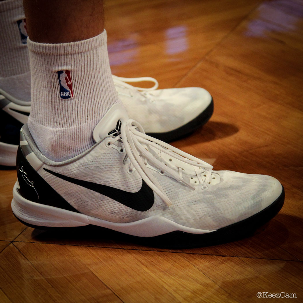 SoleWatch // Up Close At Barclays for Nets vs Pistons - Mirza Teletovic wearing Nike Kobe 8