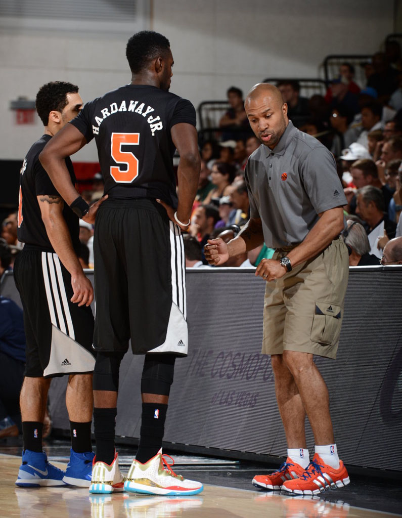 Tim Hardaway Jr. wearing adidas Rose 773 III 3 Vegas Nights PE (1)