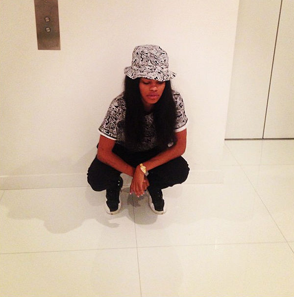 Teyana Taylor wearing Air Jordan 12 XII Retro  Playoff