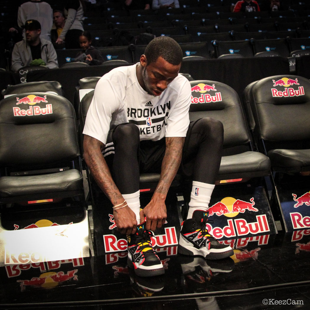 Sole Watch // Up Close At Barclays for Nets vs Heat - Tyshawn Taylor wearing adidas Mutombo (2)