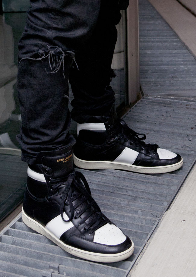 saint laurent sneakers on feet