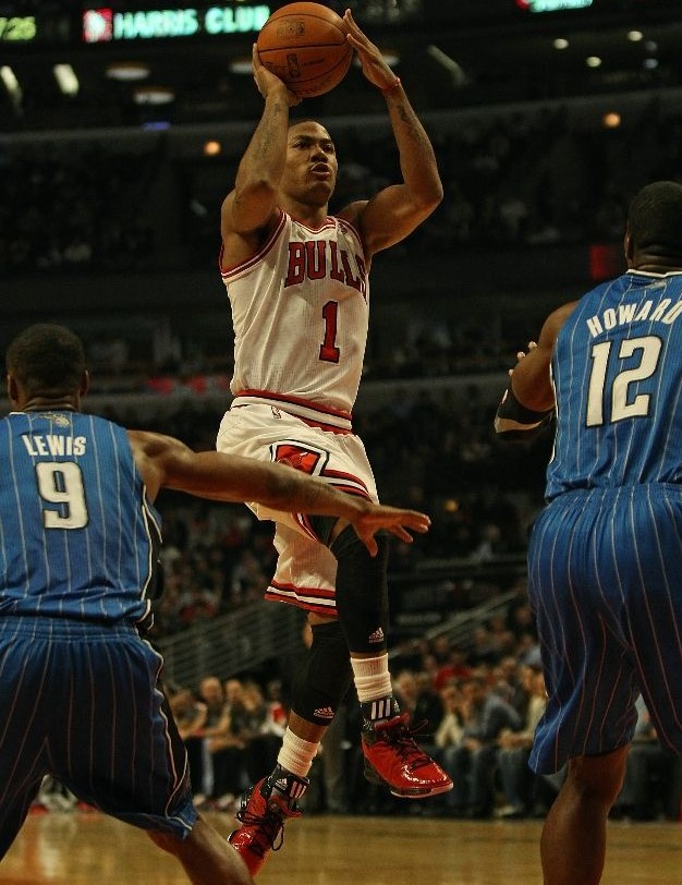 Derrick Rose wearing the adidas adiZero Rose