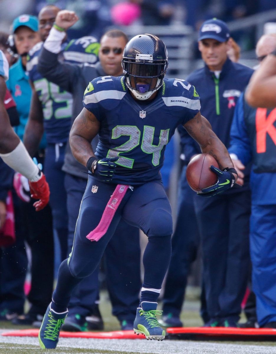 Marshawn Lynch Wears Air Jordan 12 XII PE Cleats (5)