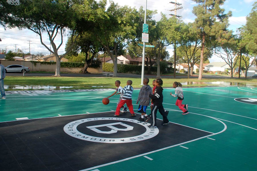 Kids Enjoying Brandon Jennings' Refurbished Rowley Park Basketball Court