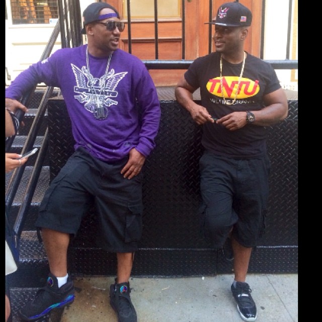 Cam'ron wearing Air Jordan VIII 8 Aqua; Freekey Zekey wearing Air Jordan XI 11 Low Infrared 23