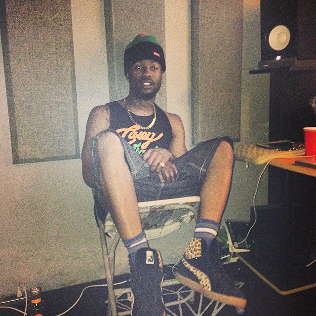 Casey Veggies wearing PUMA Suede Mid Leopard