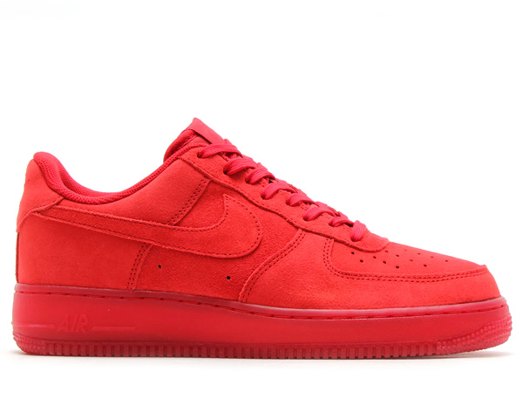 all red suede air force ones