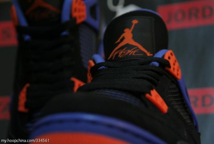 Air Jordan 4 IV Cavs Knicks Shoes Black Orange Blaze Old Royal 308497-027 (14)