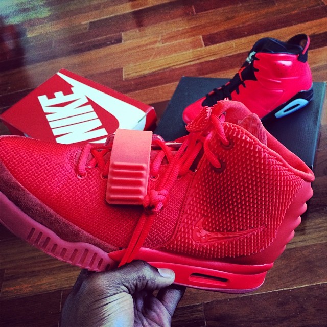 Victor Cruz Picks Up Nike Air Yeezy 2 Red October