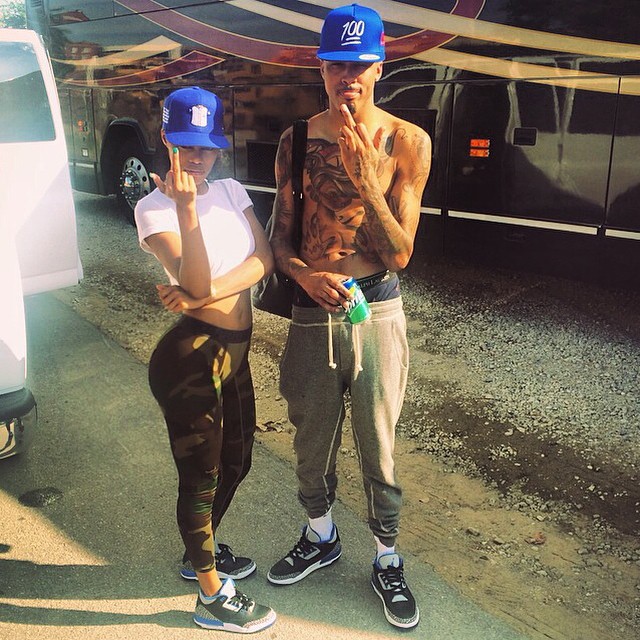 Teyana Taylor & August Alsina wearing Air Jordan III 3 Sport Blue