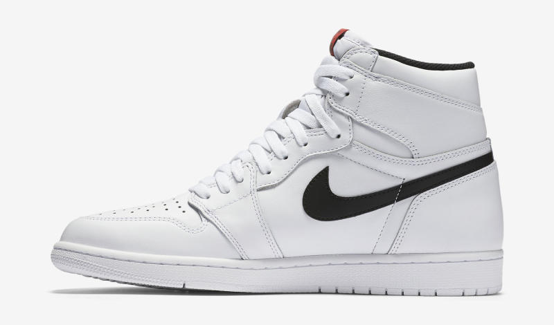 Air jordan 1 hot sale white black swoosh