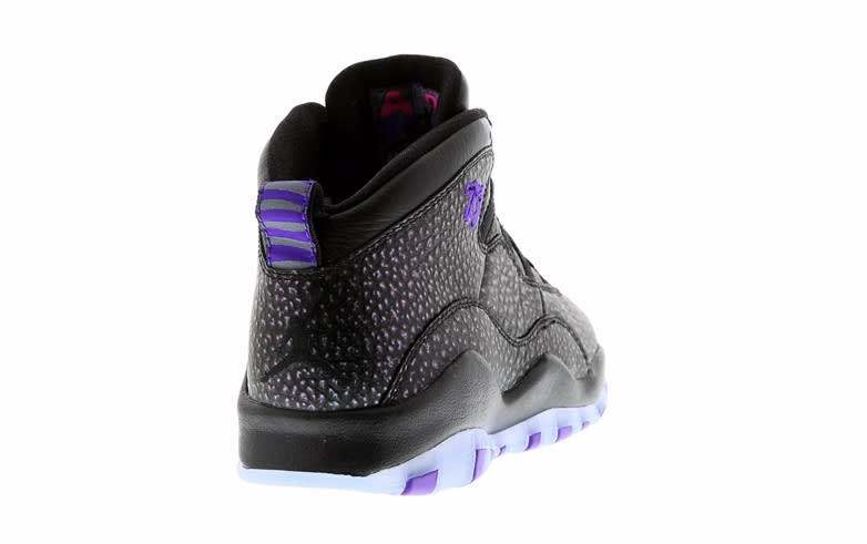 black and purple jordans 10