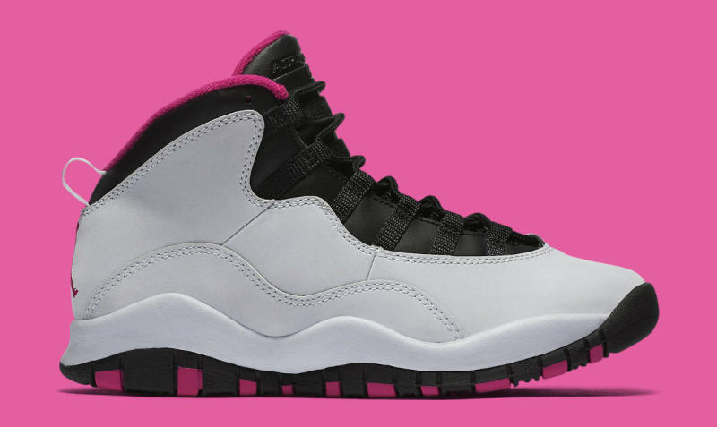 grey and pink jordan 10